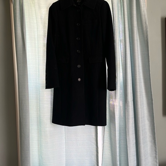 J. Crew Black Wool-blend Tailored Lady Day Top Coat Knee-Length - Picture 3 of 7
